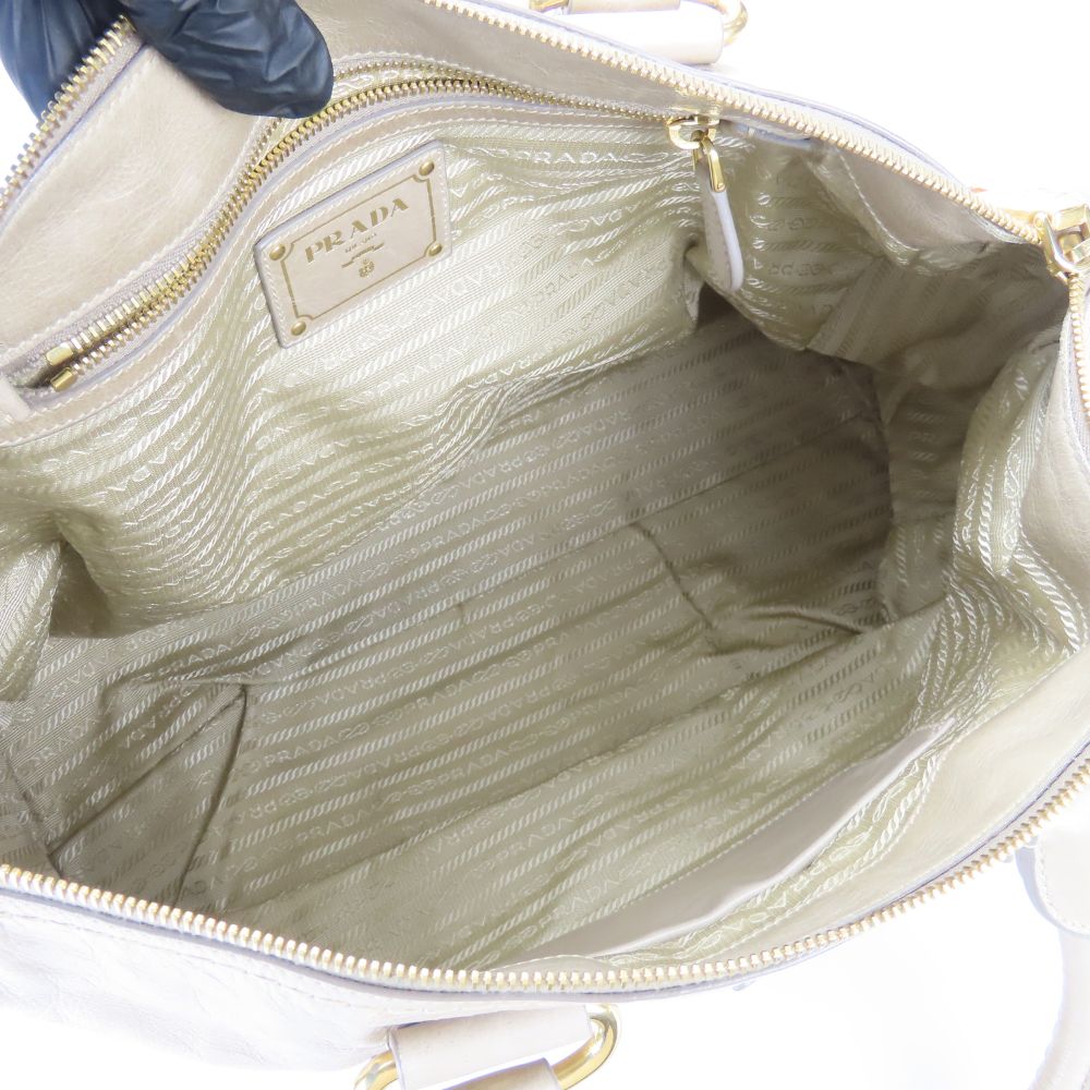 PRADA Handbag BL0678 Calfskin POMICE Triangle With logo