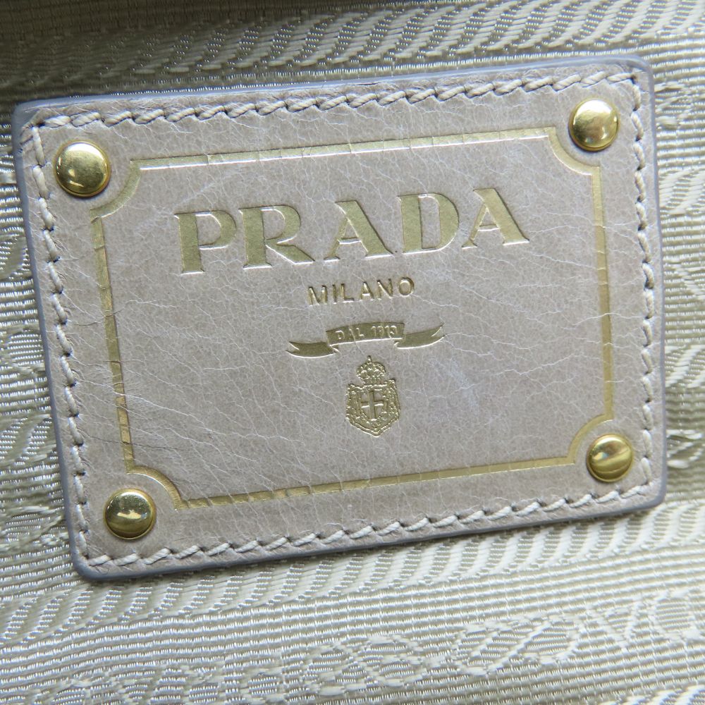 PRADA Handbag BL0678 Calfskin POMICE Triangle With logo
