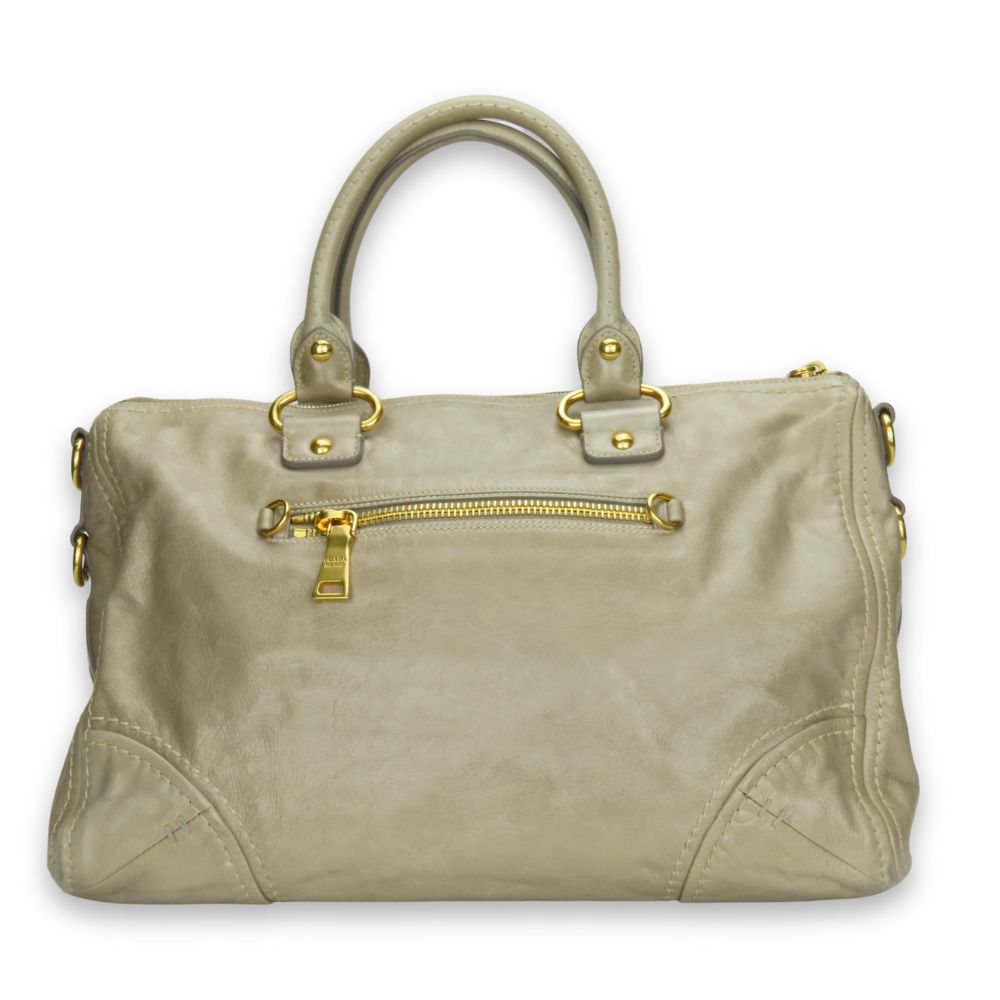 PRADA Handbag BL0678 Calfskin POMICE Triangle With logo