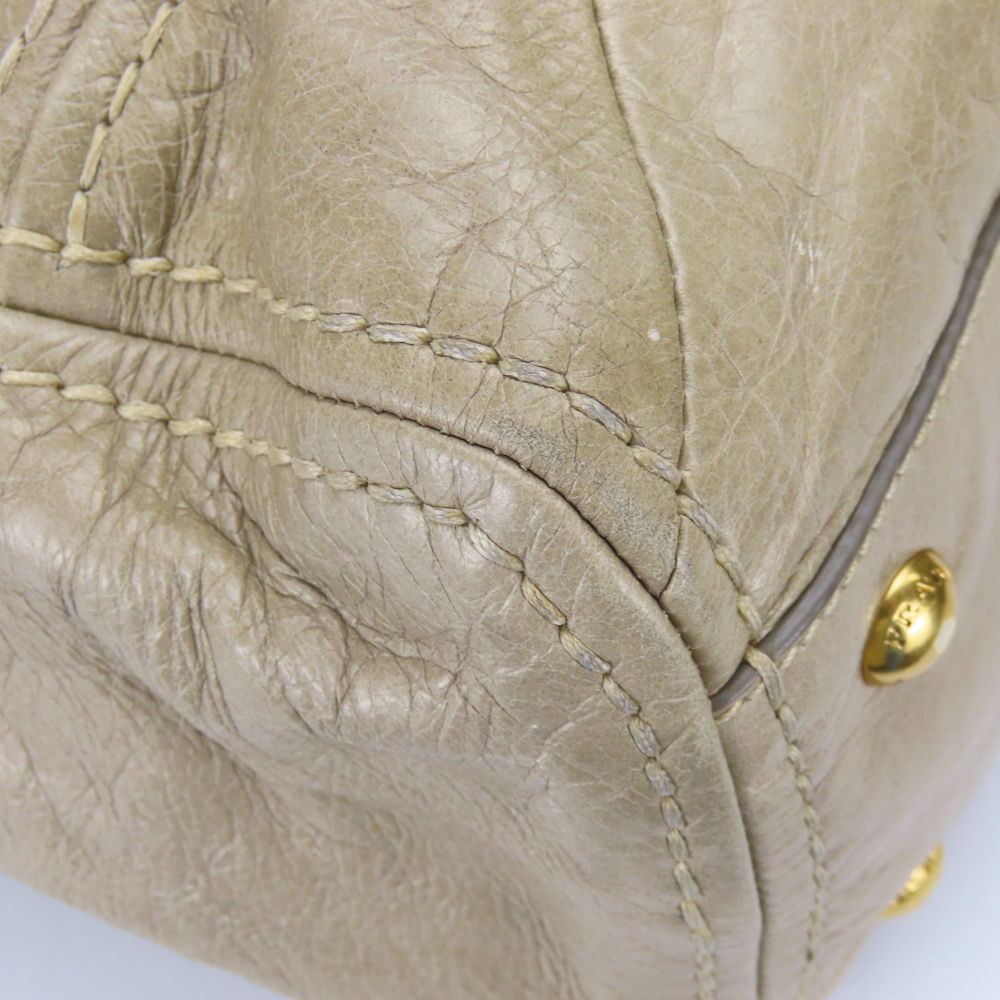 PRADA Handbag BL0678 Calfskin POMICE Triangle With logo