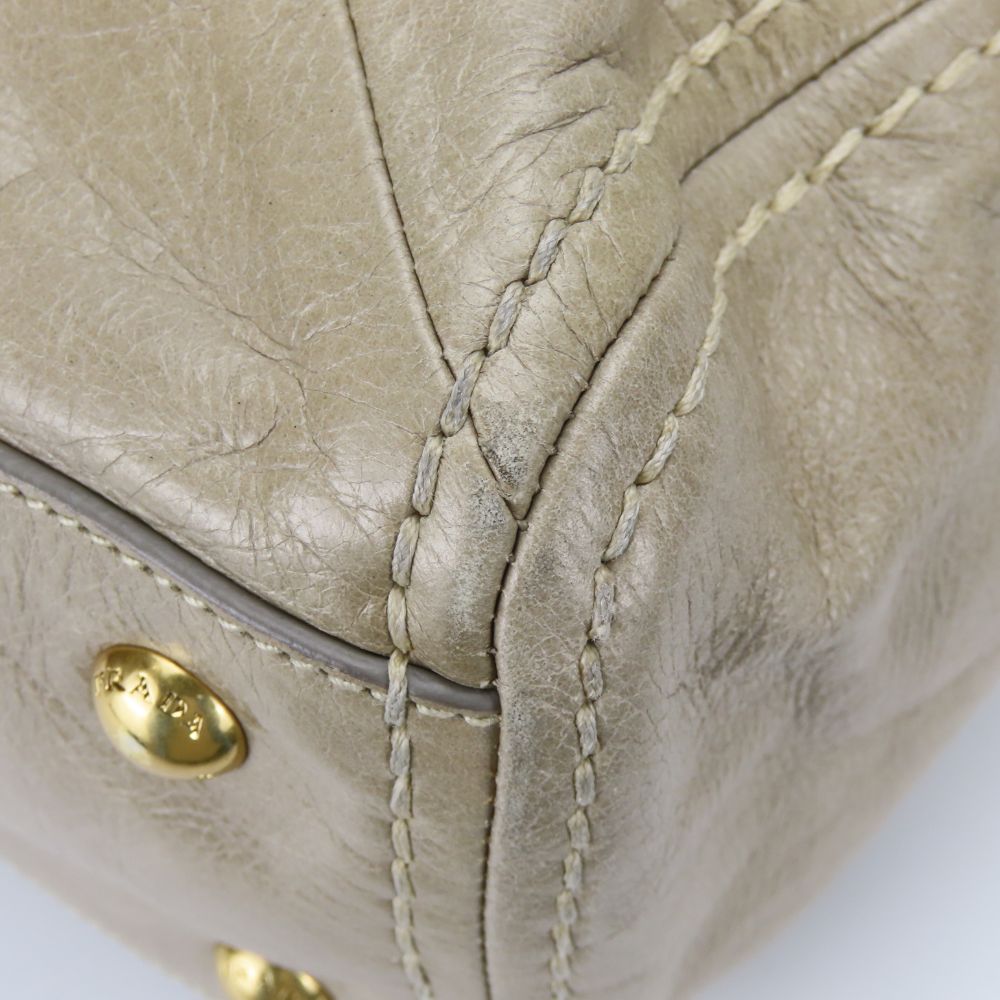 PRADA Handbag BL0678 Calfskin POMICE Triangle With logo