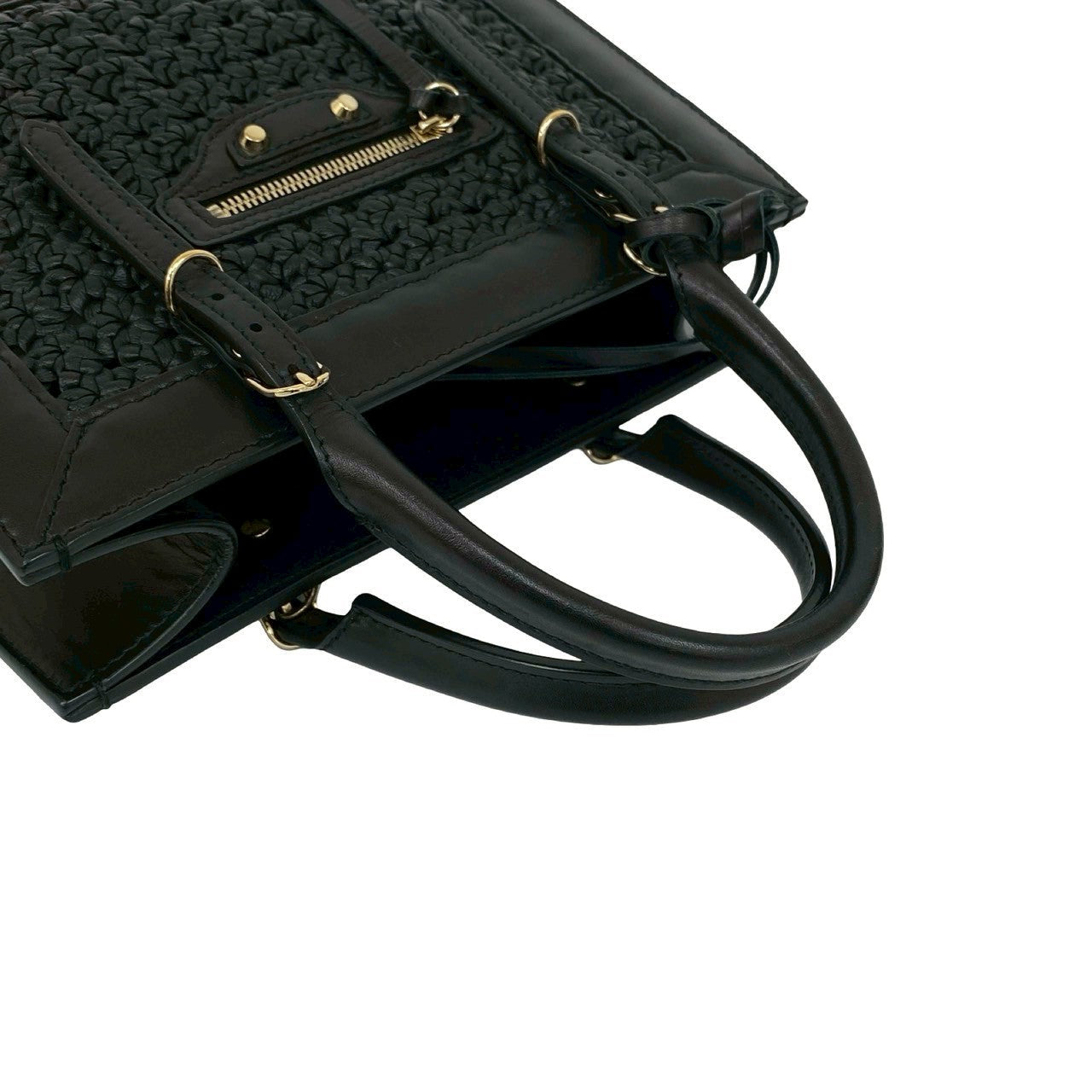 BALENCIAGA Shoulder Bag leather black Mini paper