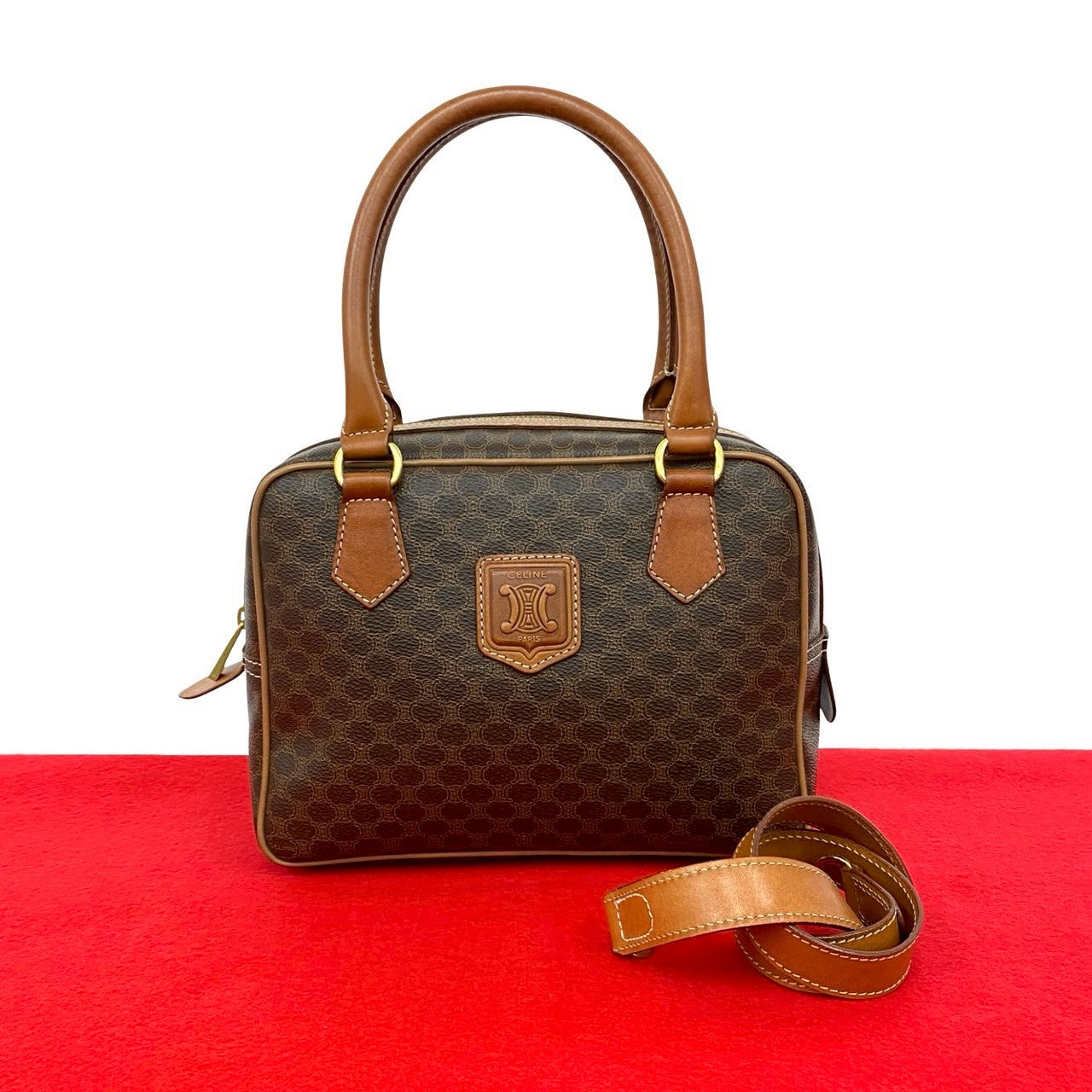 CELINE Shoulder Bag leather Brown