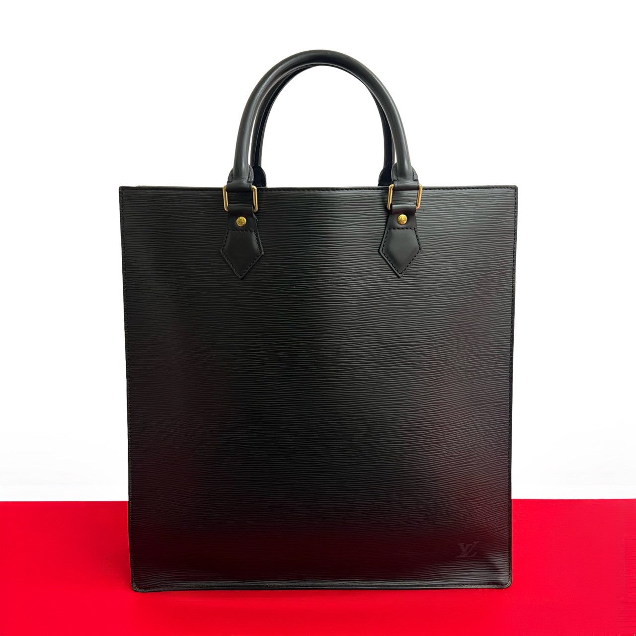 LOUIS VUITTON Handbag Epi Leather black Epi Sac Plat