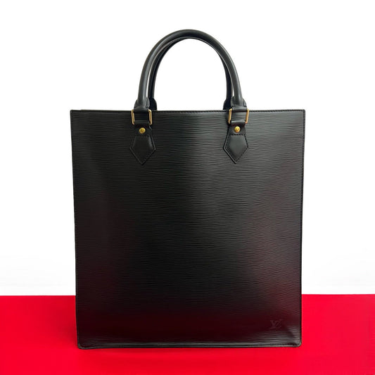 LOUIS VUITTON Handbag Epi Leather black Epi Sac Plat