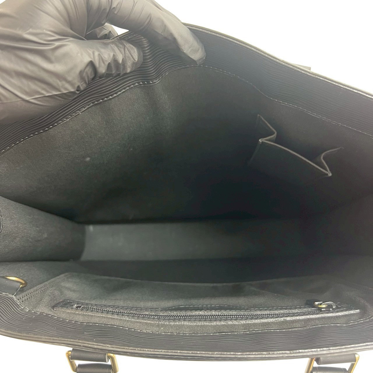 LOUIS VUITTON Handbag Epi Leather black Epi Sac Plat