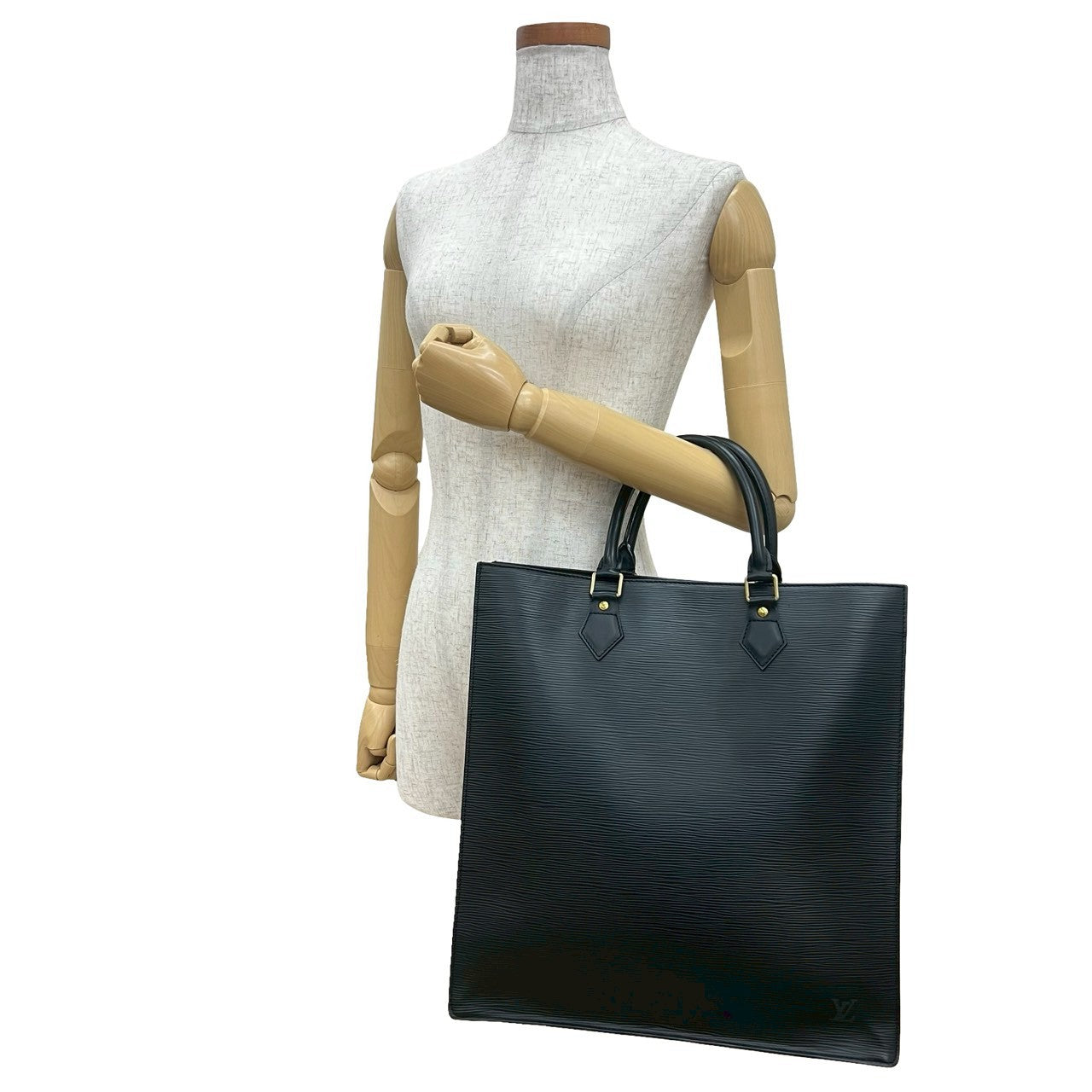 LOUIS VUITTON Handbag Epi Leather black Epi Sac Plat