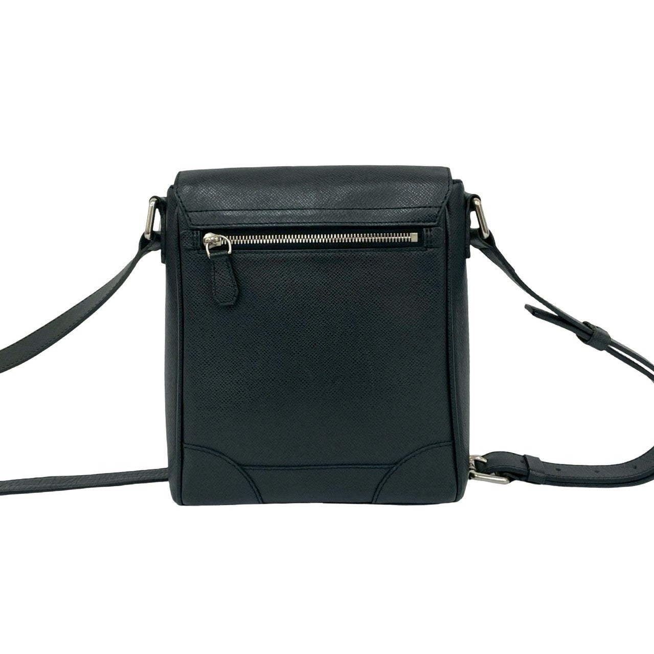 LOUIS VUITTON Shoulder Bag leather black Taiga Luka