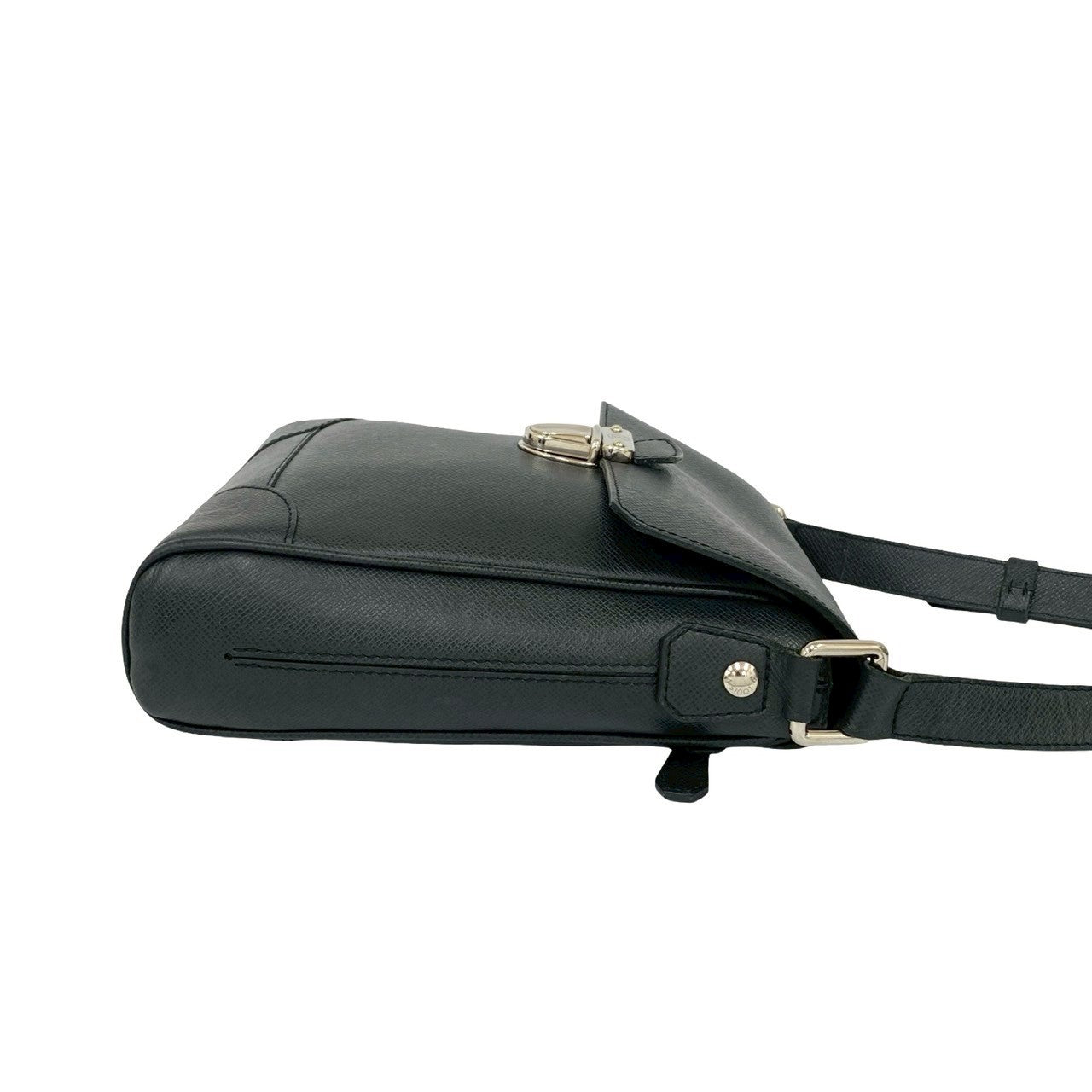 LOUIS VUITTON Shoulder Bag leather black Taiga Luka