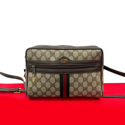 GUCCI Shoulder Bag leather Brown Sherry line