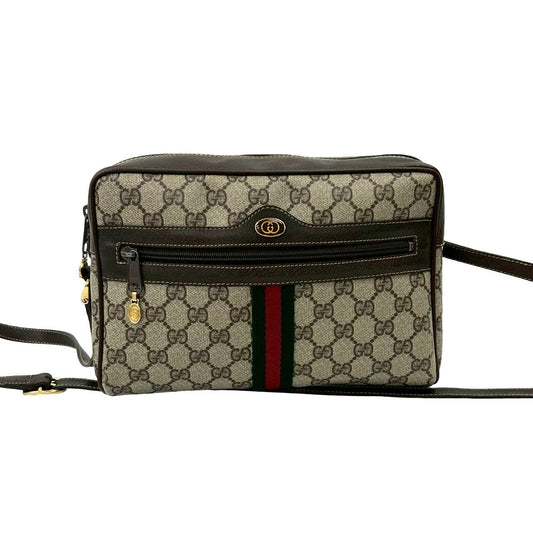 GUCCI Shoulder Bag leather Brown Sherry line