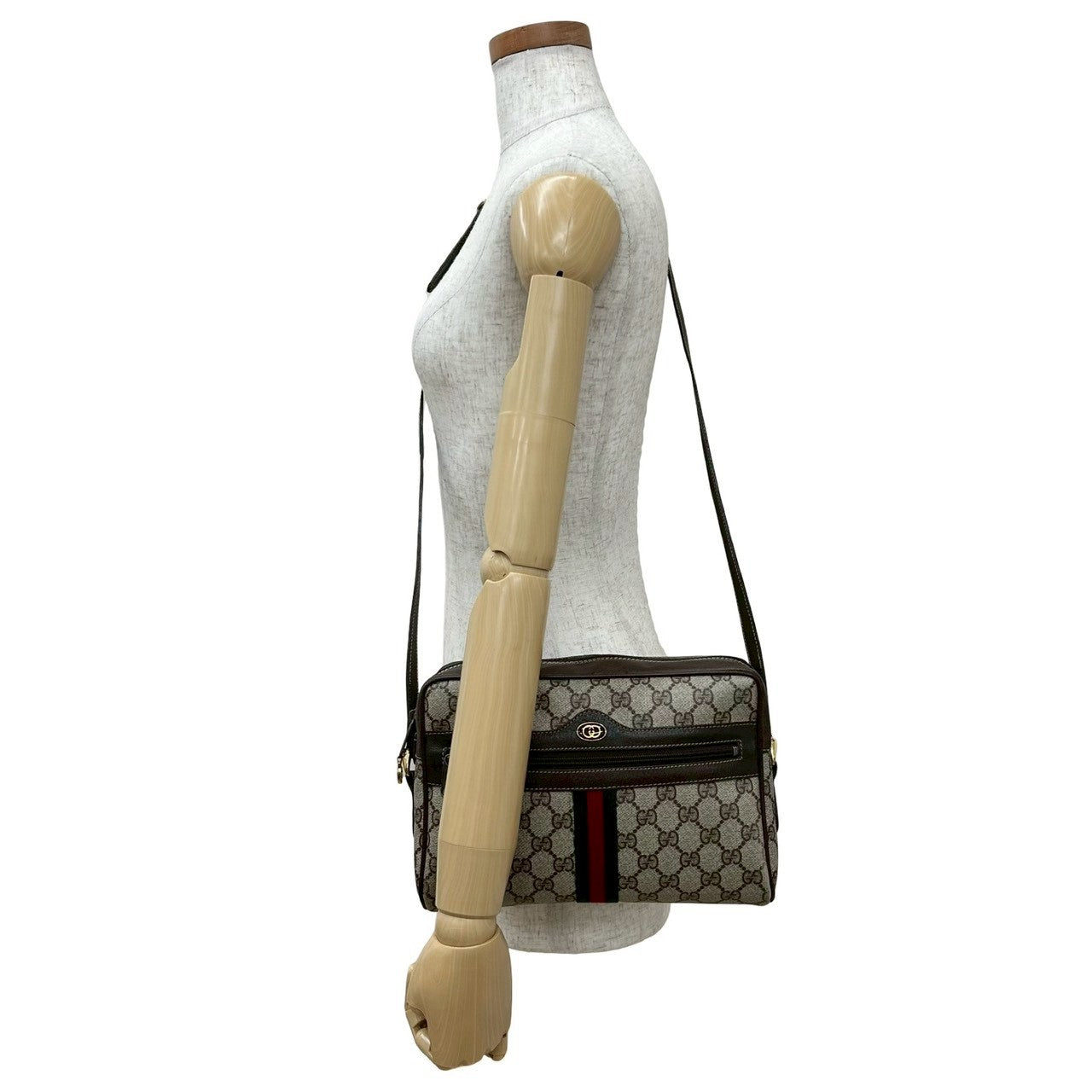 GUCCI Shoulder Bag leather Brown Sherry line