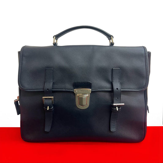 PRADA Handbag leather Navy