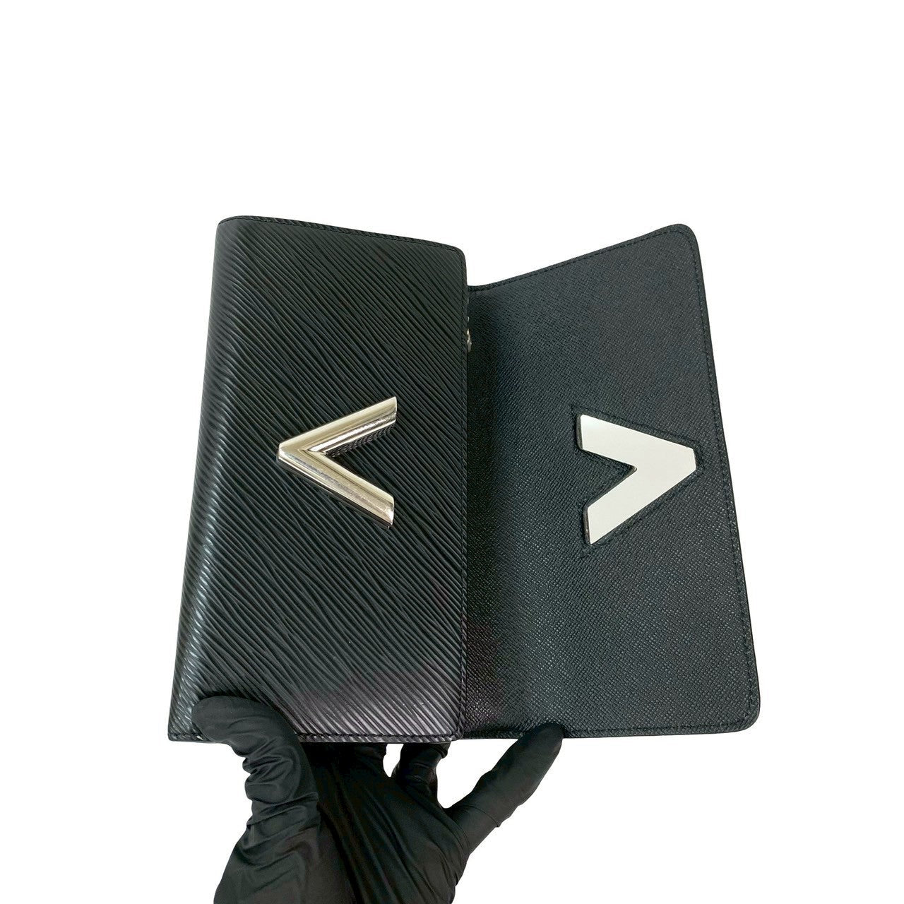 LOUIS VUITTON Long Wallet Purse Epi Leather black Epi Portefeuille twist