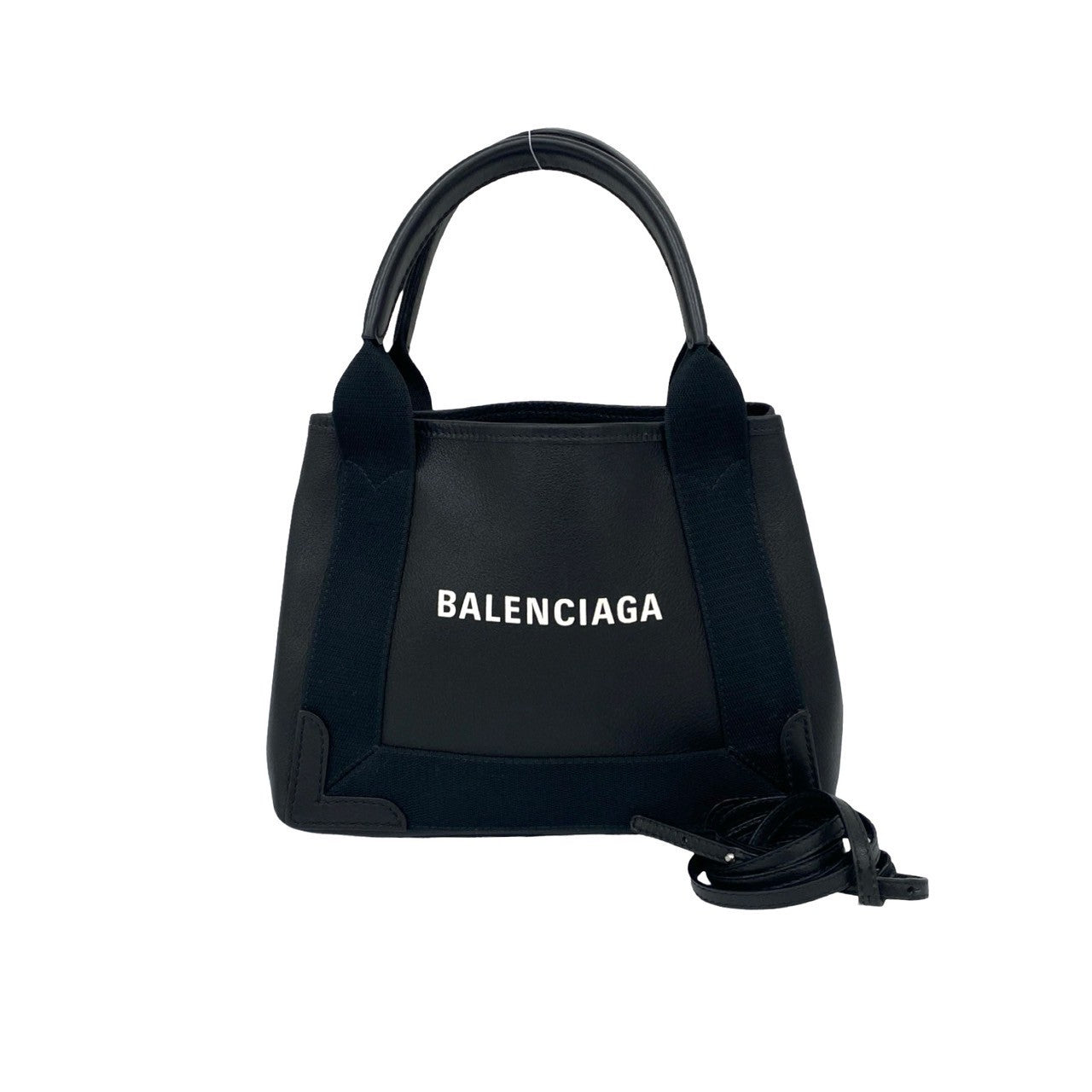 BALENCIAGA Shoulder Bag leather black Navy Cabas S