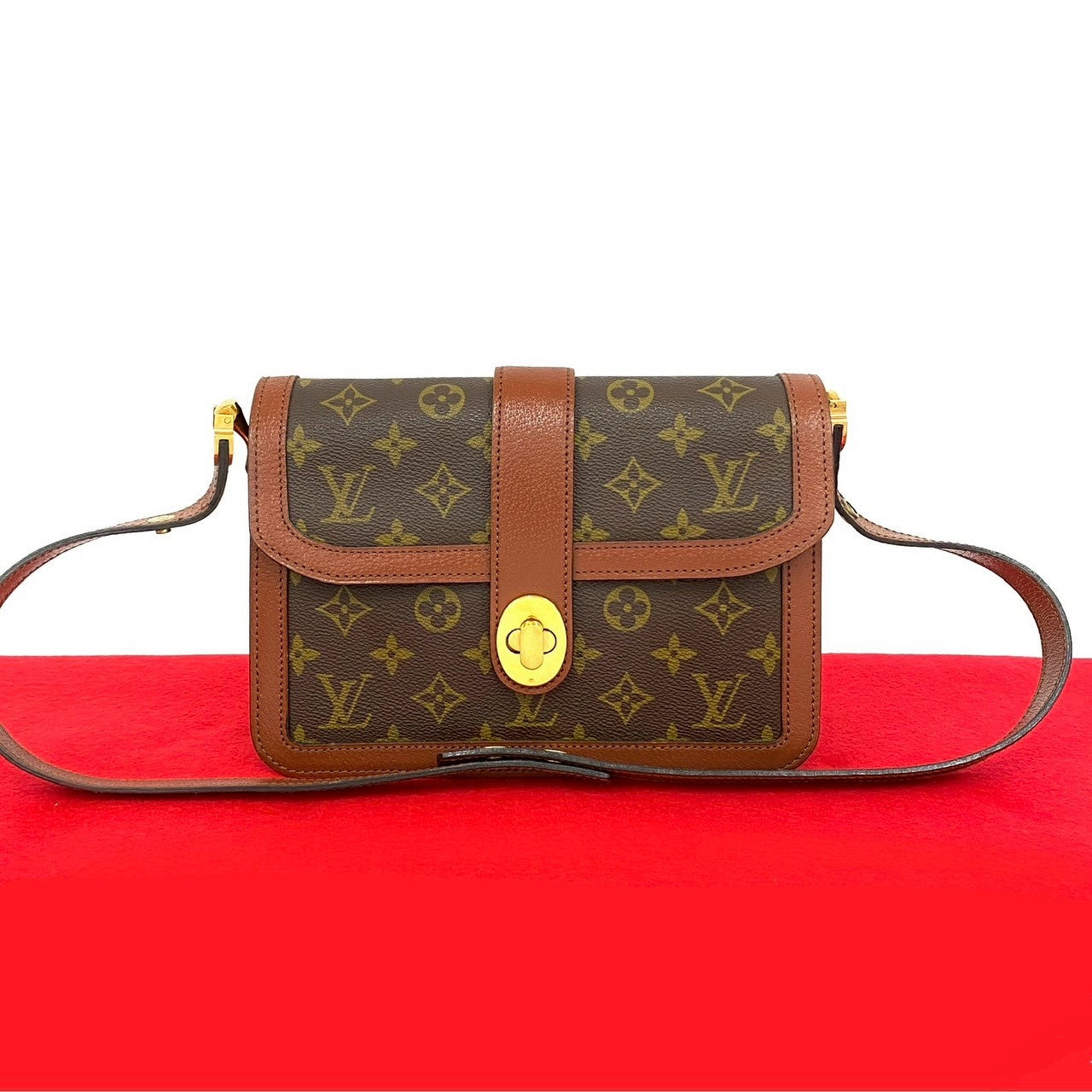 LOUIS VUITTON Shoulder Bag leather Brown Monogram Sac Vendome