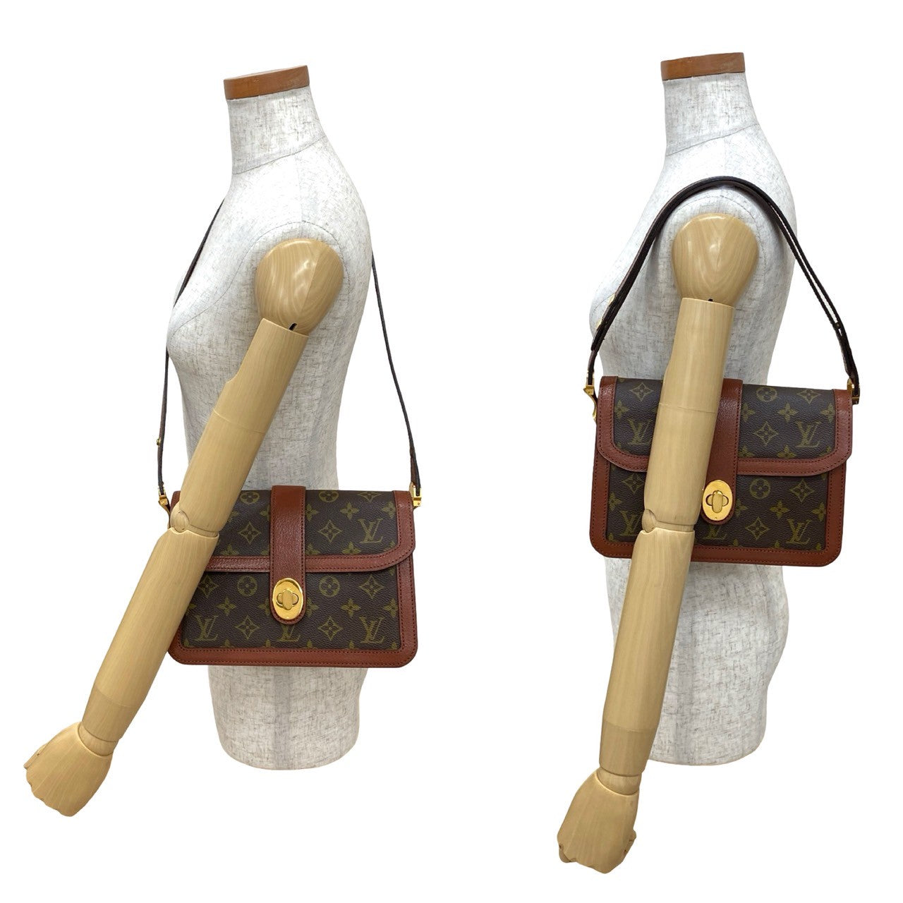 LOUIS VUITTON Shoulder Bag leather Brown Monogram Sac Vendome