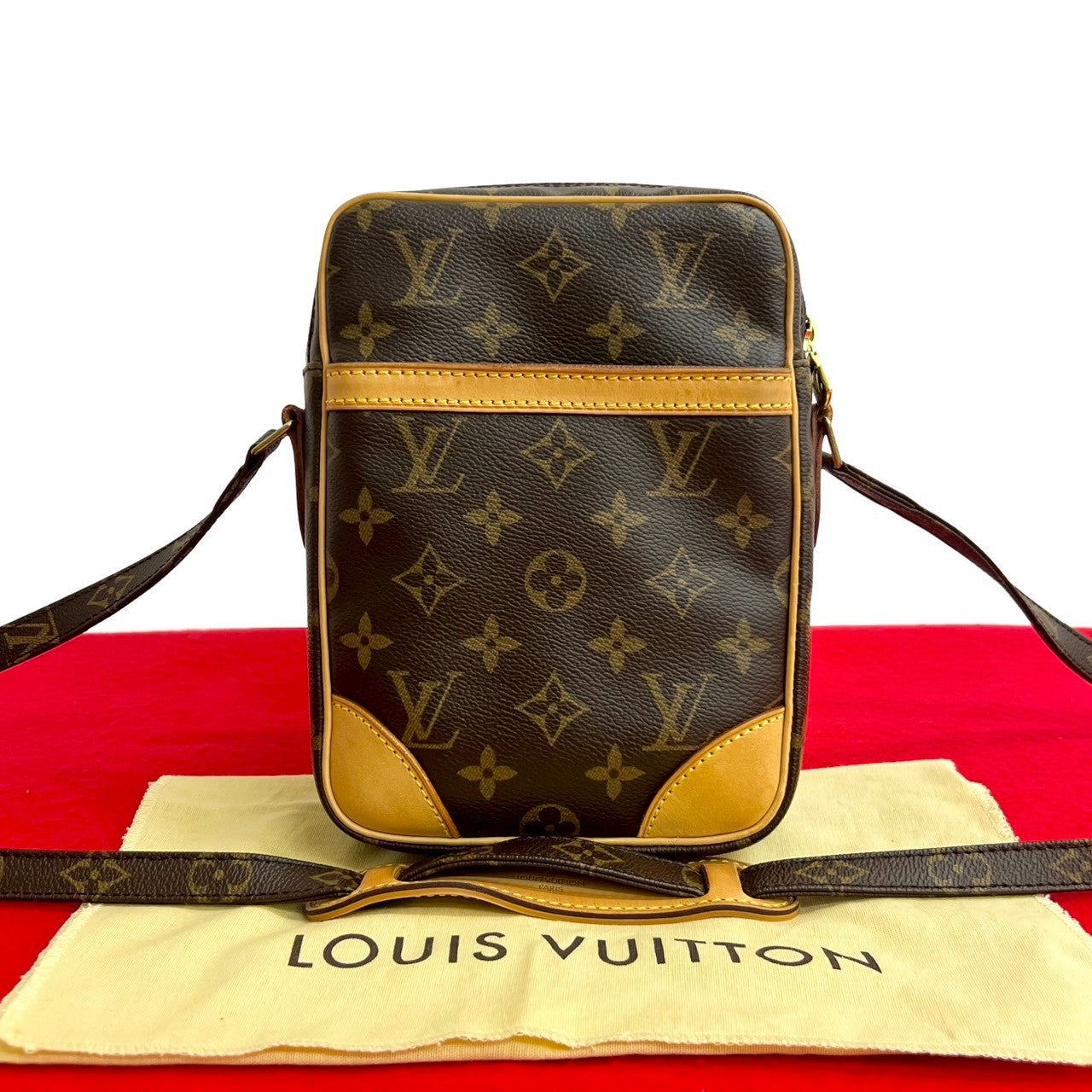 LOUIS VUITTON Shoulder Bag leather Brown Monogram Danube
