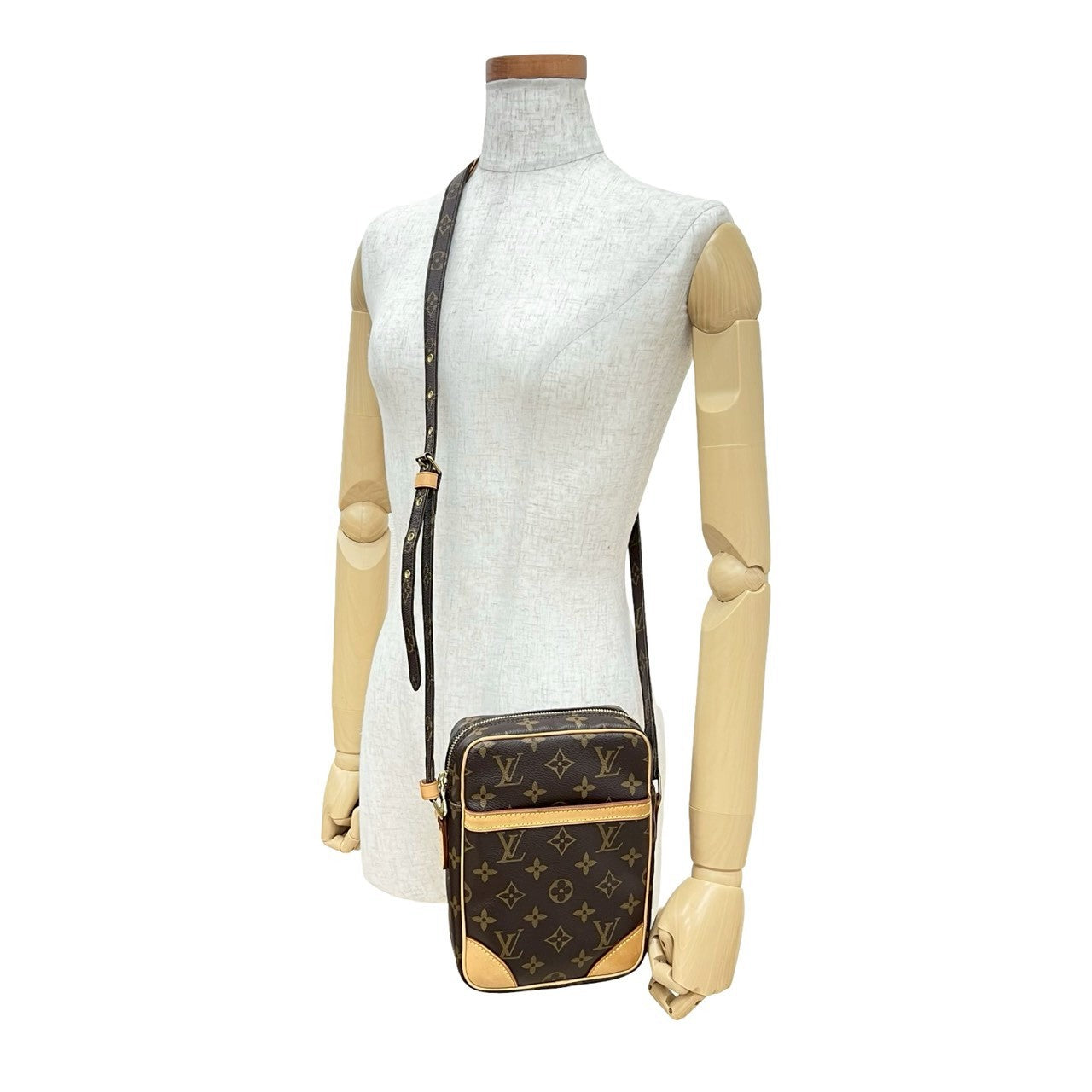 LOUIS VUITTON Shoulder Bag leather Brown Monogram Danube