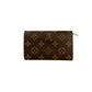 LOUIS VUITTON Bifold Wallet leather Brown Monogram Porto Monet Zip