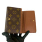 LOUIS VUITTON Bifold Wallet leather Brown Monogram Porto Monet Zip