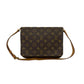 LOUIS VUITTON Shoulder Bag leather Brown Monogram Musette tango