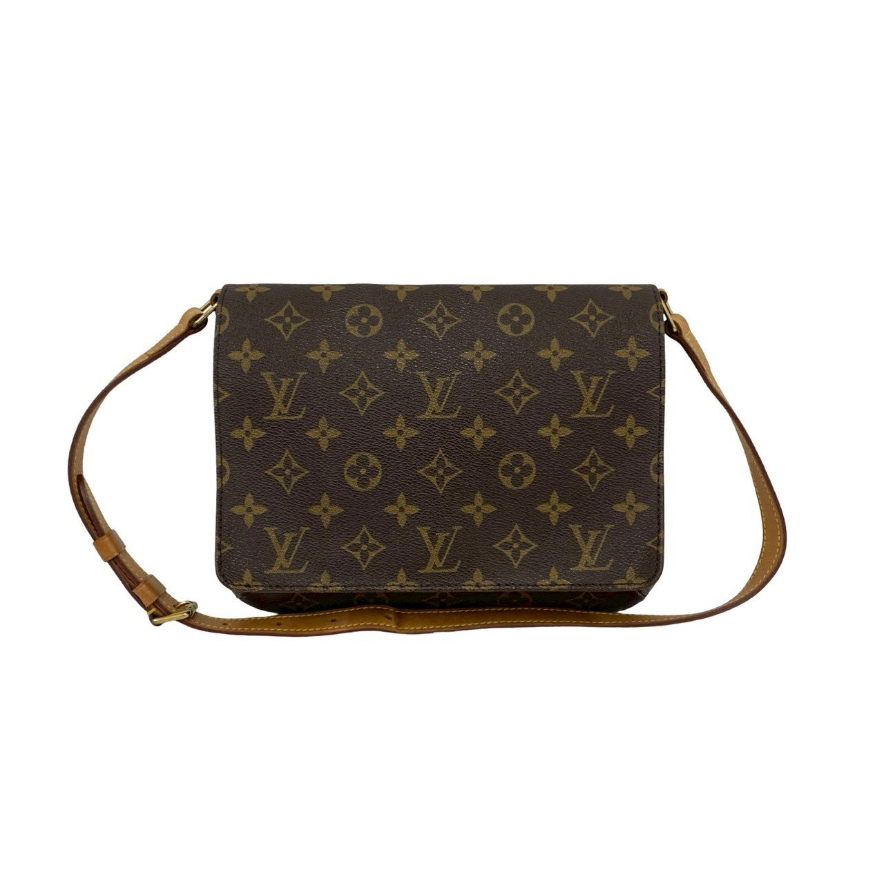 LOUIS VUITTON Shoulder Bag leather Brown Monogram Musette tango