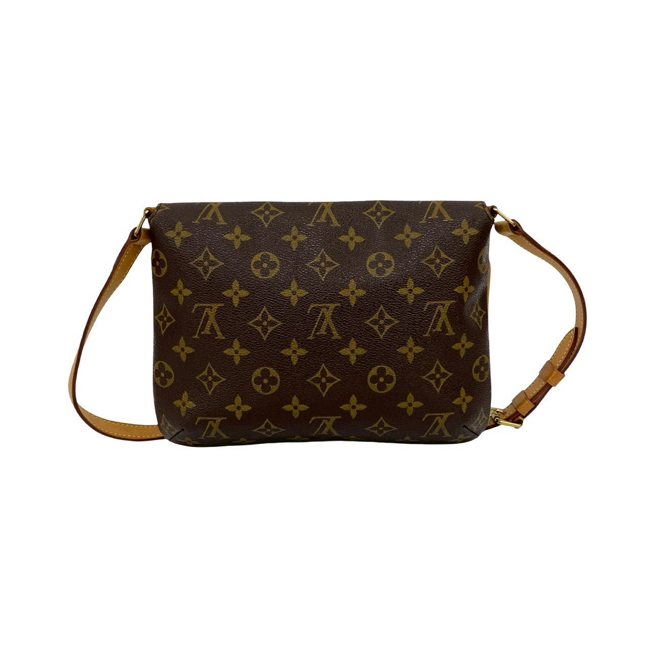 LOUIS VUITTON Shoulder Bag leather Brown Monogram Musette tango