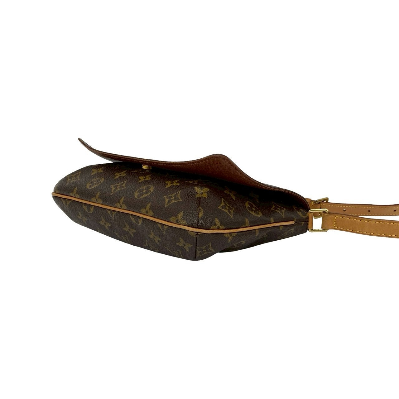 LOUIS VUITTON Shoulder Bag leather Brown Monogram Musette tango