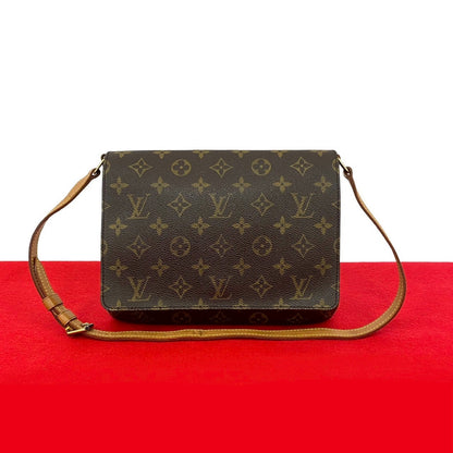 LOUIS VUITTON Shoulder Bag leather Brown Monogram Musette tango