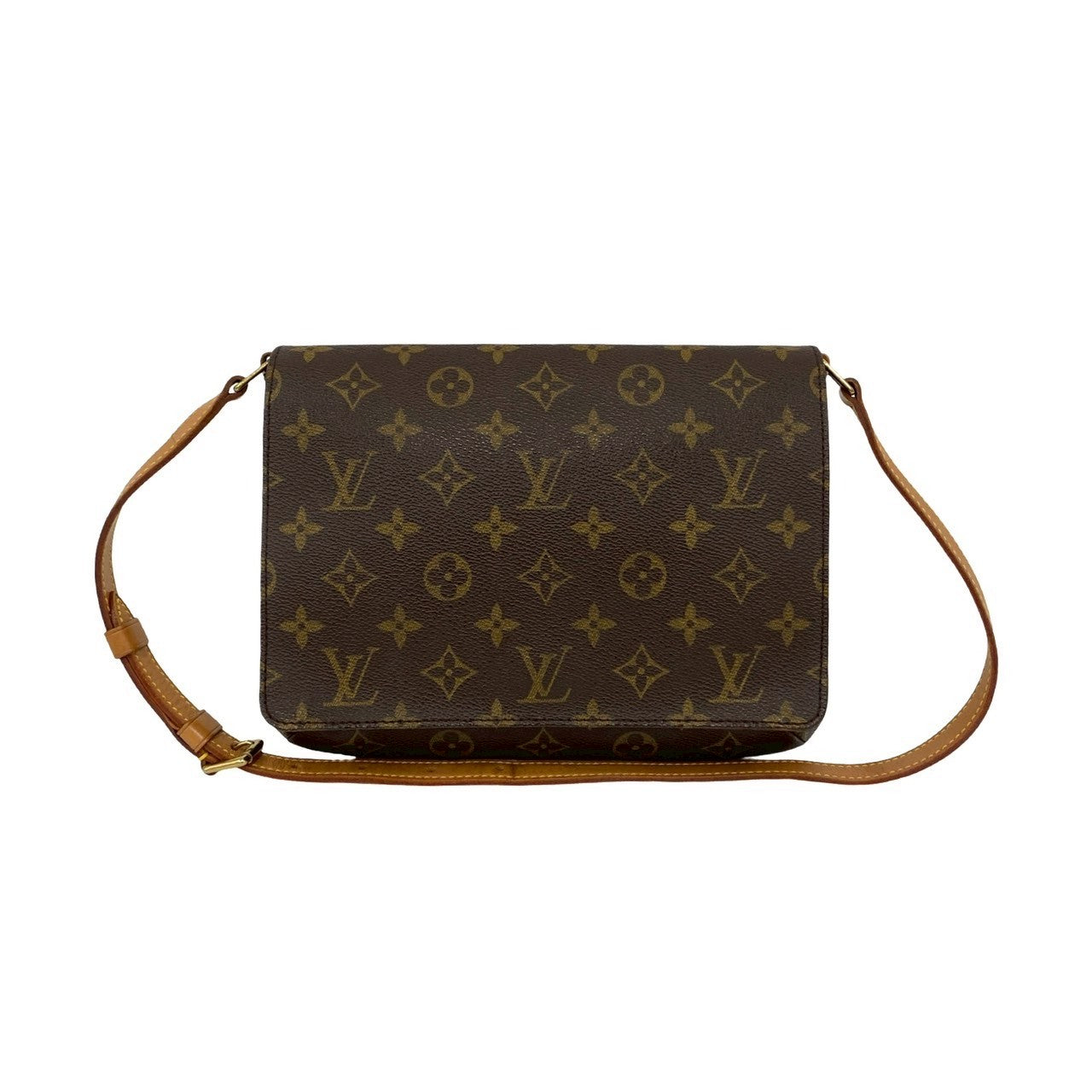 LOUIS VUITTON Shoulder Bag leather Brown Monogram Musette tango