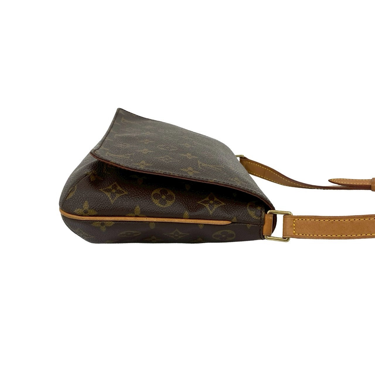 LOUIS VUITTON Shoulder Bag leather Brown Monogram Musette tango