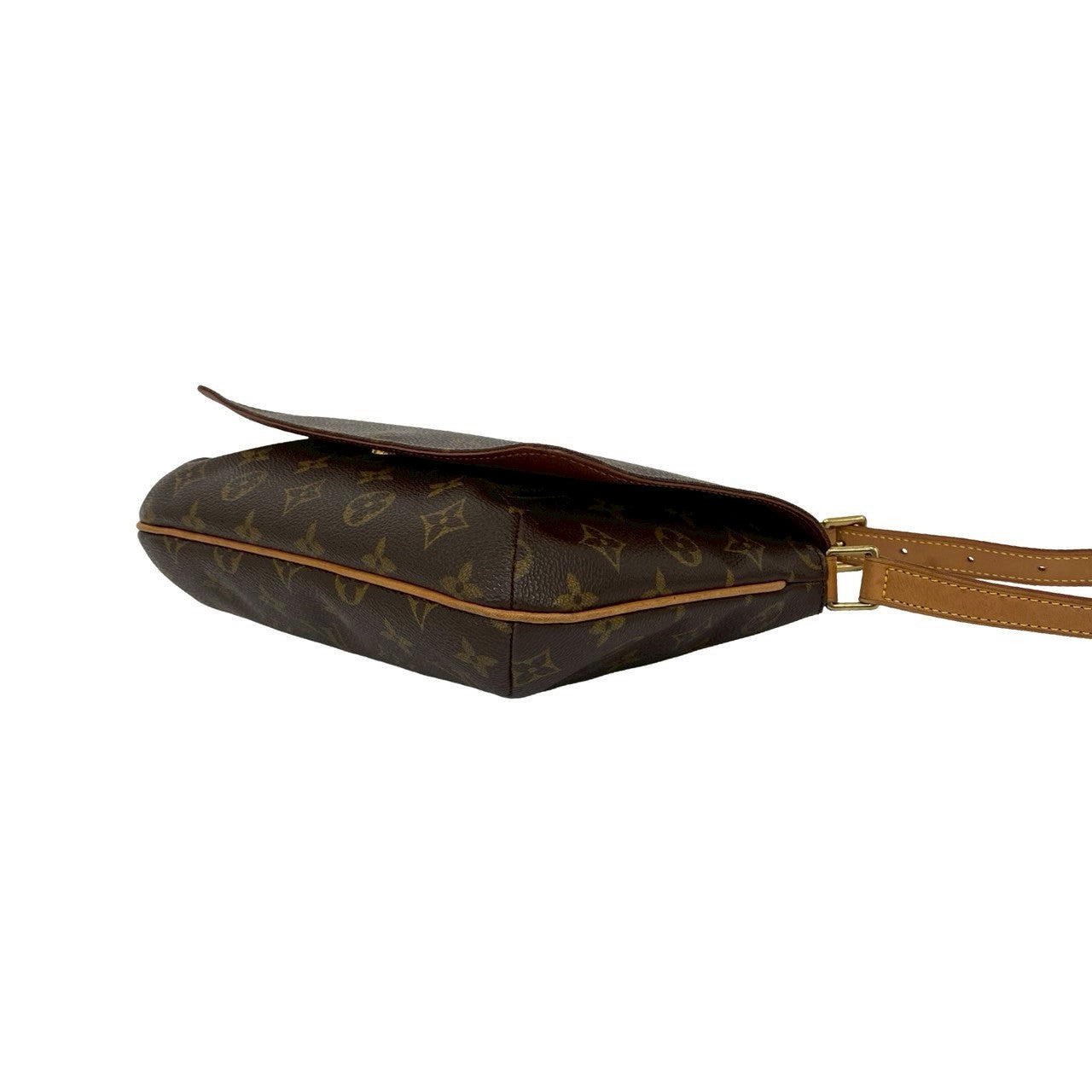 LOUIS VUITTON Shoulder Bag leather Brown Monogram Musette tango