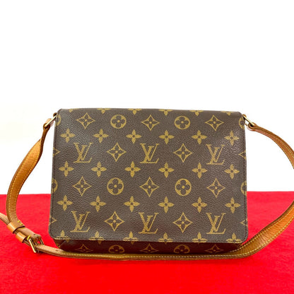 LOUIS VUITTON Shoulder Bag leather Brown Monogram Musette tango