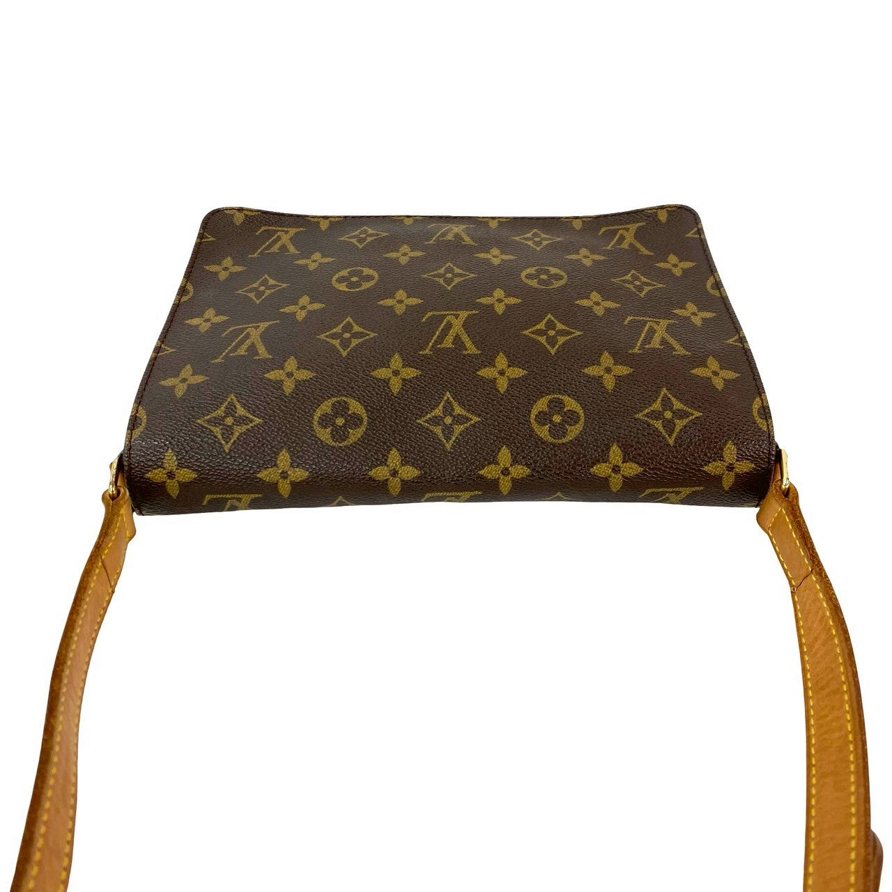 LOUIS VUITTON Shoulder Bag leather Brown Monogram Musette tango