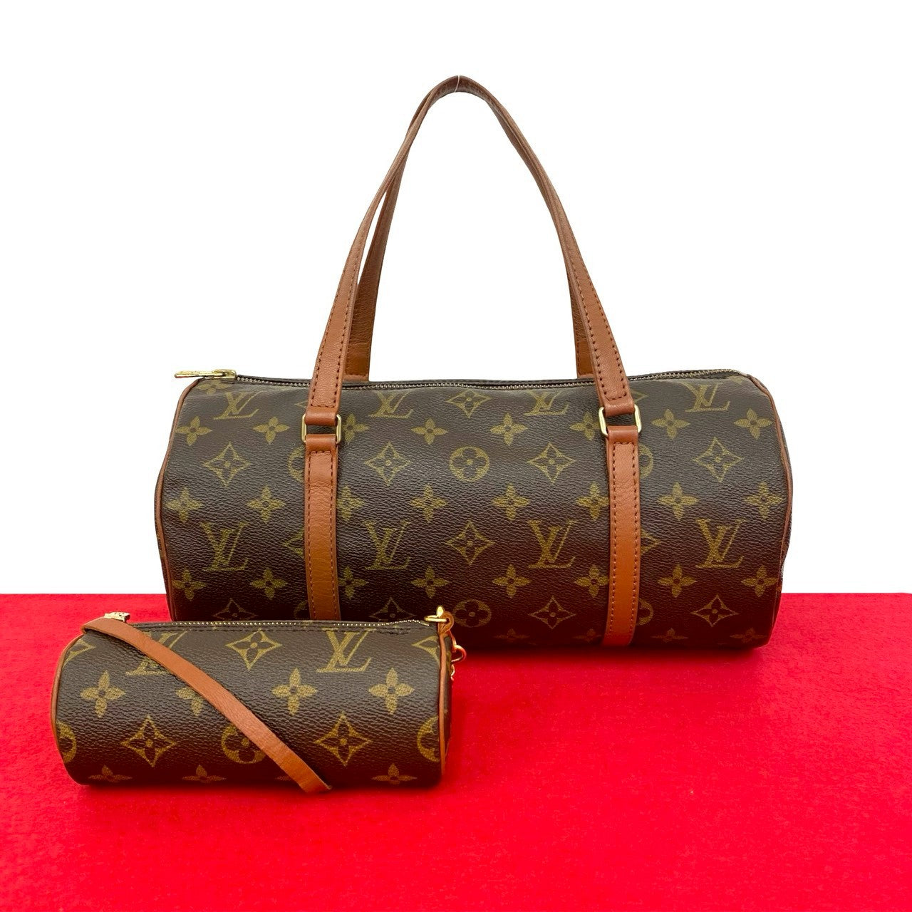 LOUIS VUITTON Handbag leather Brown Monogram Papillon30