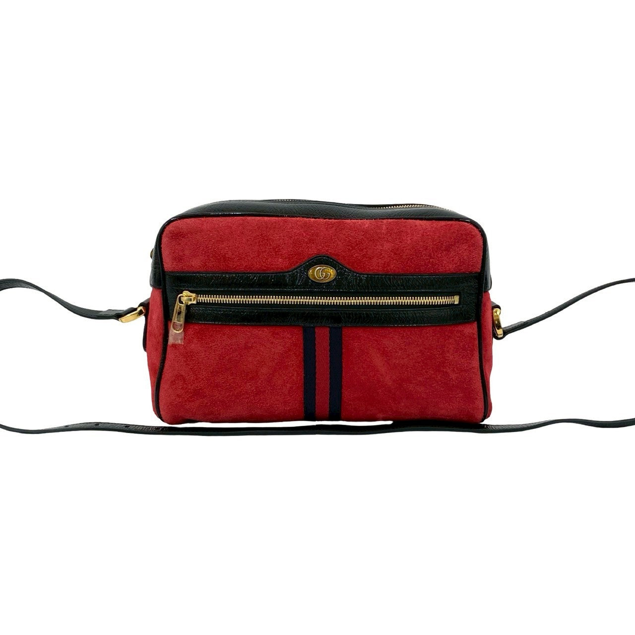 GUCCI Shoulder Bag Suede Red Sherry line Ofidia