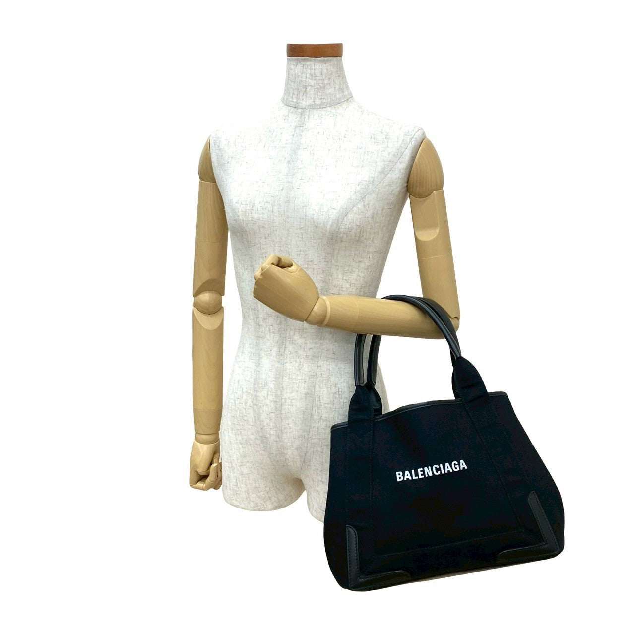 BALENCIAGA Handbag canvas black Navy Kabas