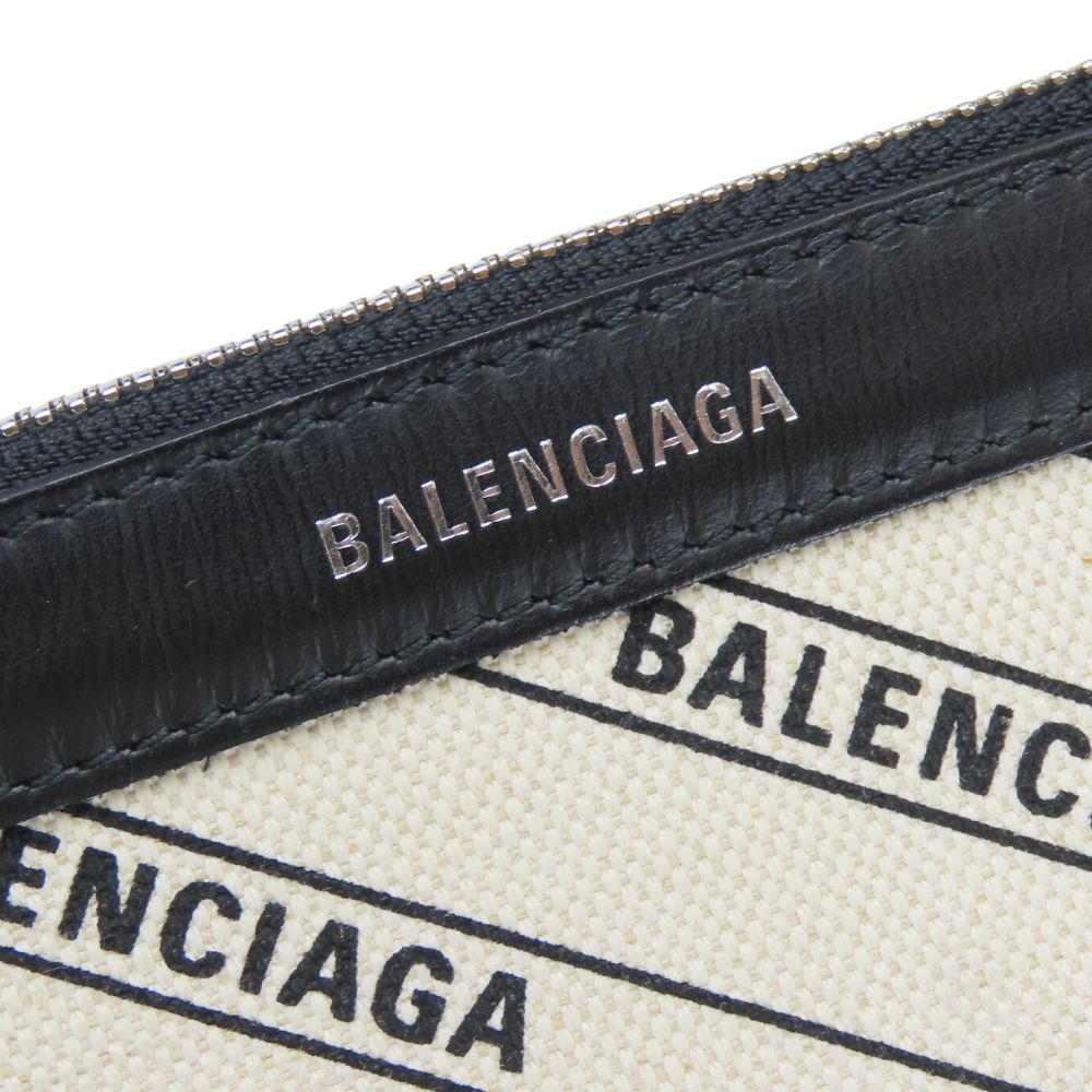 BALENCIAGA Handbag 339933 canvas off white Navy kabas Women Used Authentic