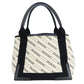 BALENCIAGA Handbag 339933 canvas off white Navy kabas Women Used Authentic