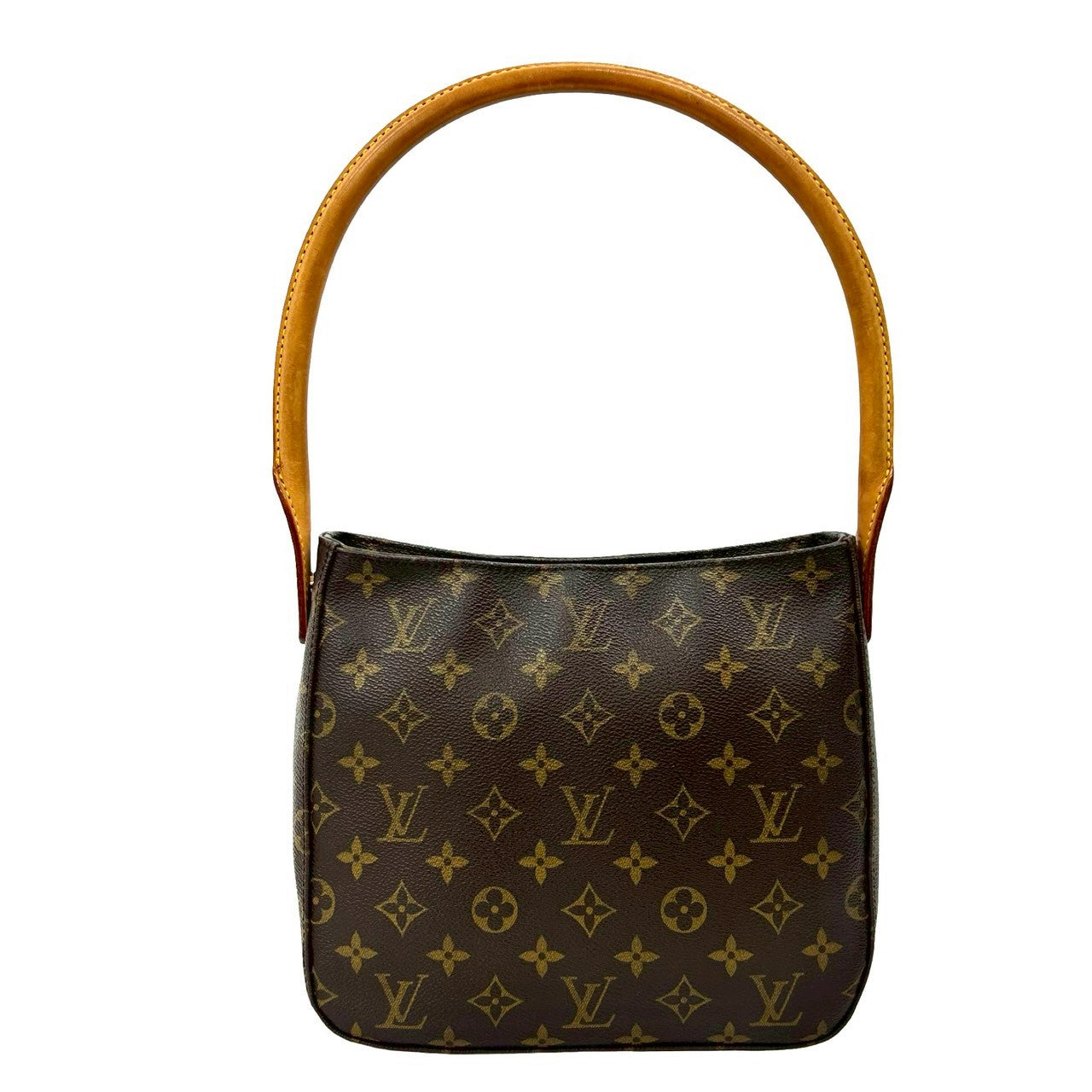 LOUIS VUITTON Shoulder Bag leather Brown Monogram Looping MM