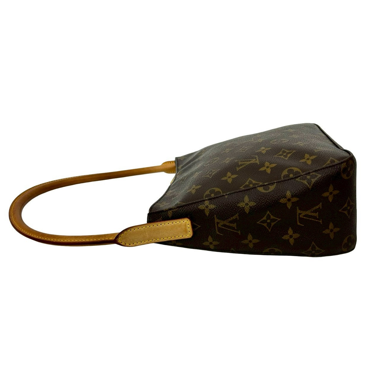 LOUIS VUITTON Shoulder Bag leather Brown Monogram Looping MM