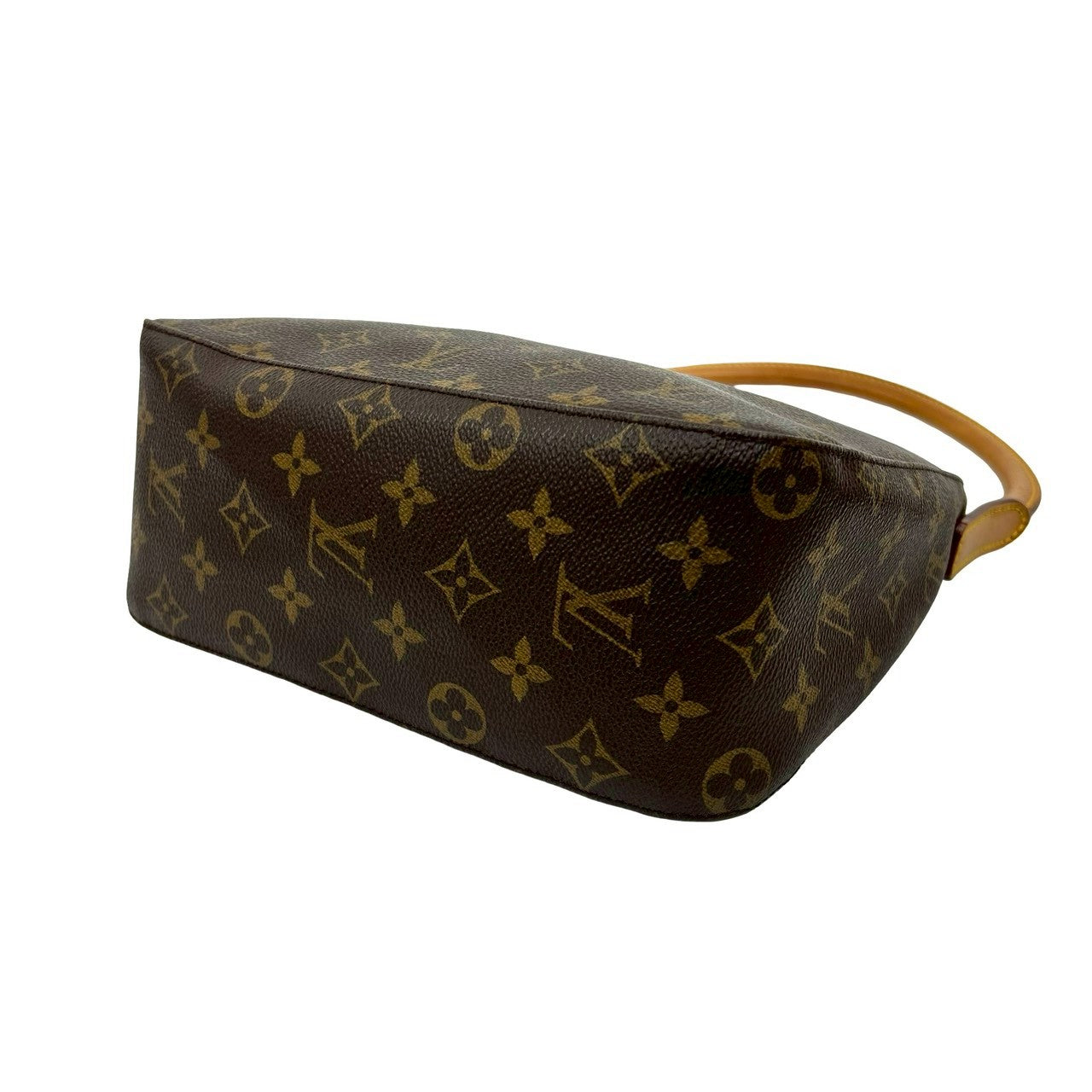 LOUIS VUITTON Shoulder Bag leather Brown Monogram Looping MM