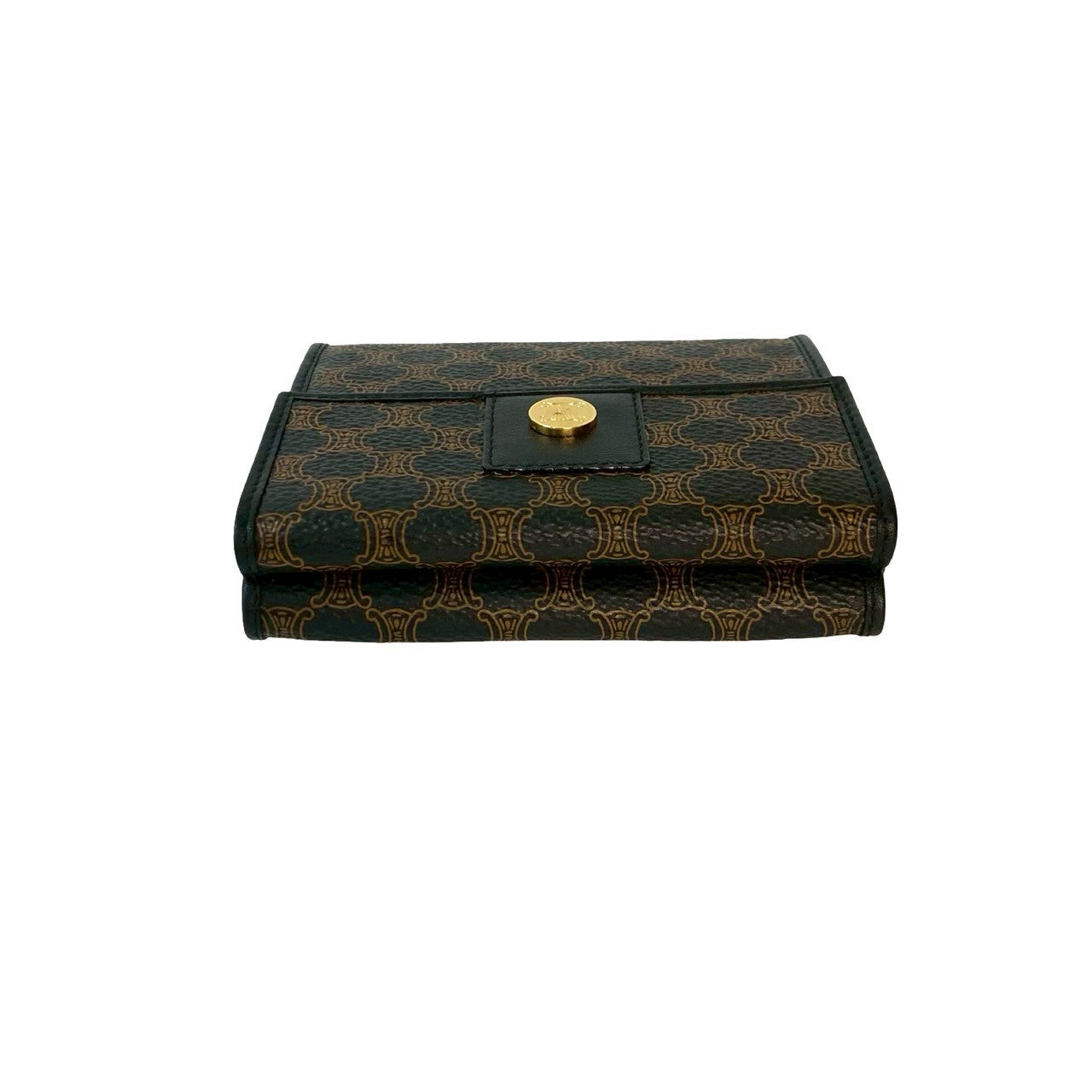 CELINE Tri-fold wallet leather black