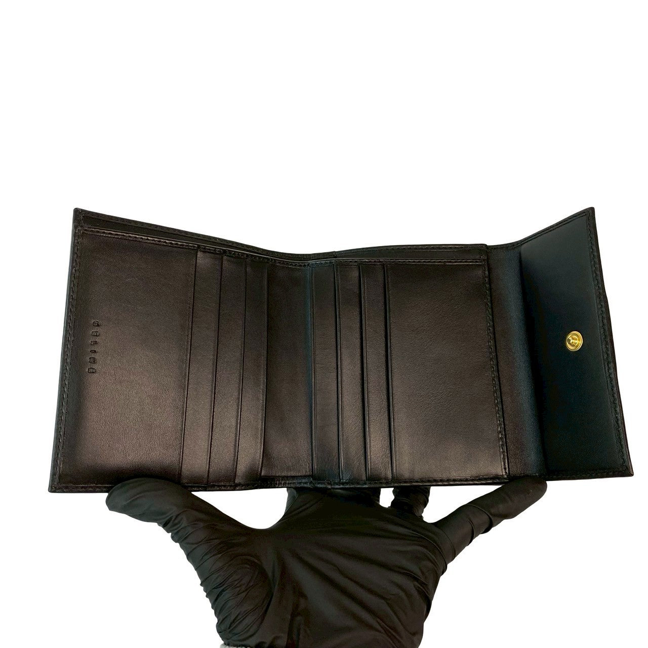 CELINE Tri-fold wallet leather black