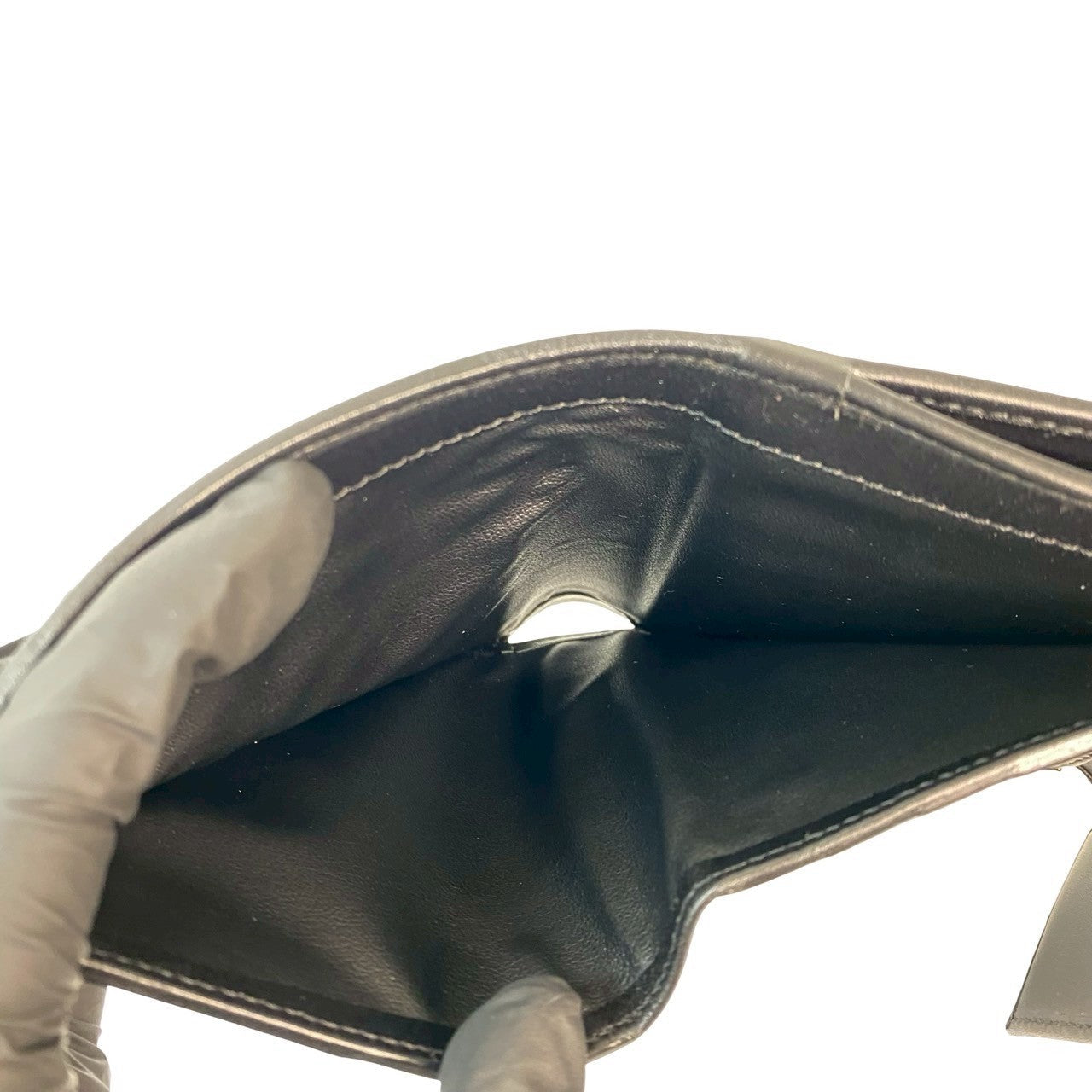 CELINE Tri-fold wallet leather black