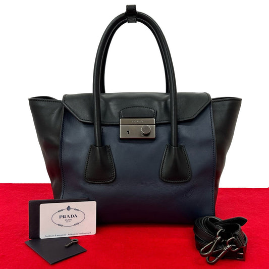 PRADA Shoulder Bag leather black