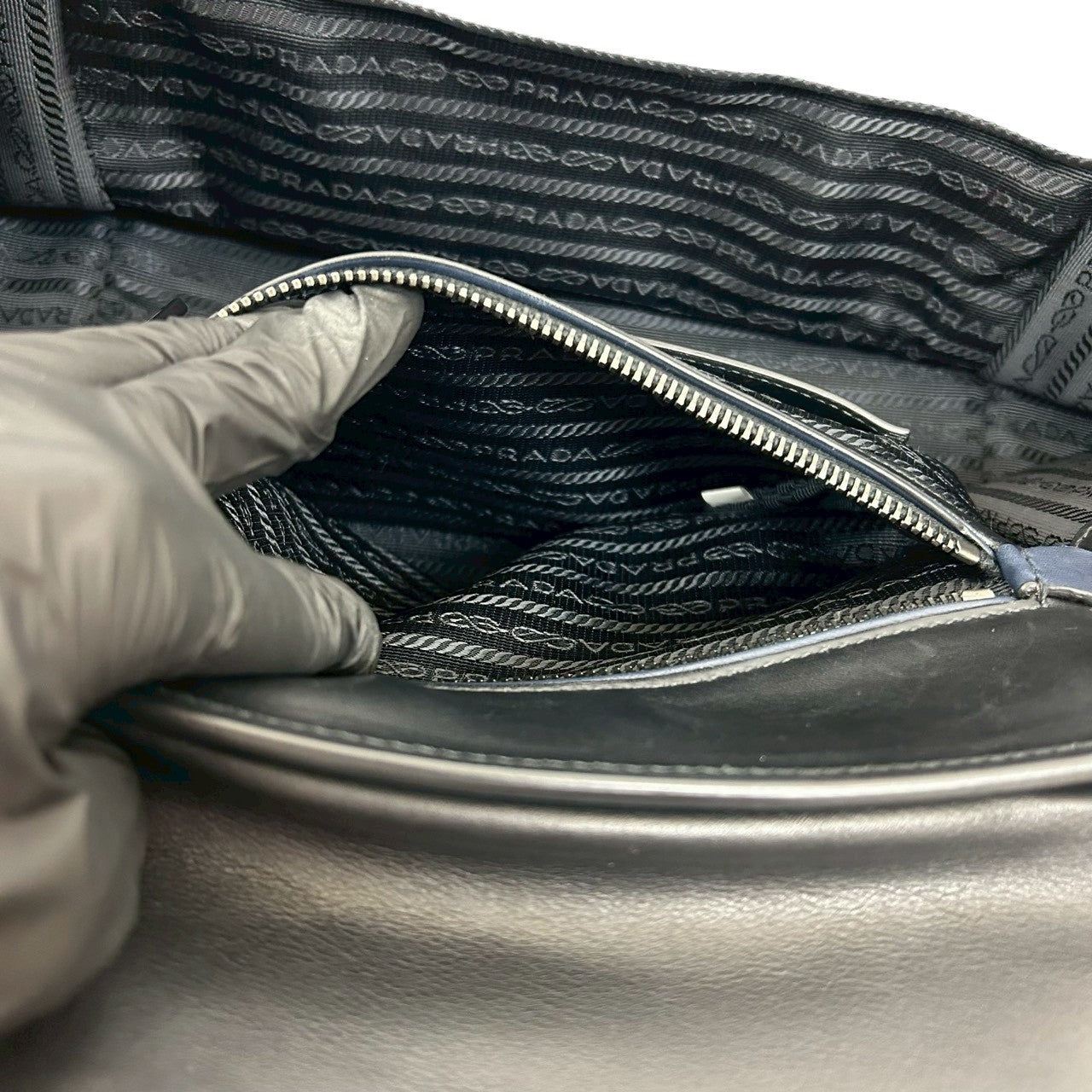 PRADA Shoulder Bag leather black