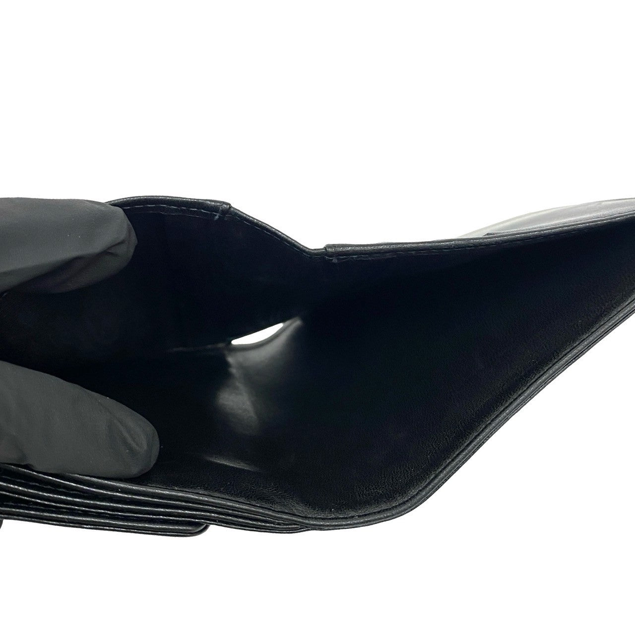 CHANEL Bifold Wallet Matt caviar skin black