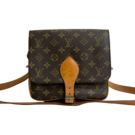 LOUIS VUITTON Shoulder Bag leather Brown Monogram Saint-Cloud